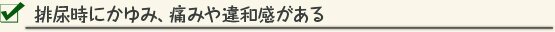 排尿時にかゆみ、痛みや違和感がある