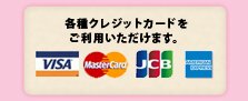 各種クレジットカードをご利用いただけます。